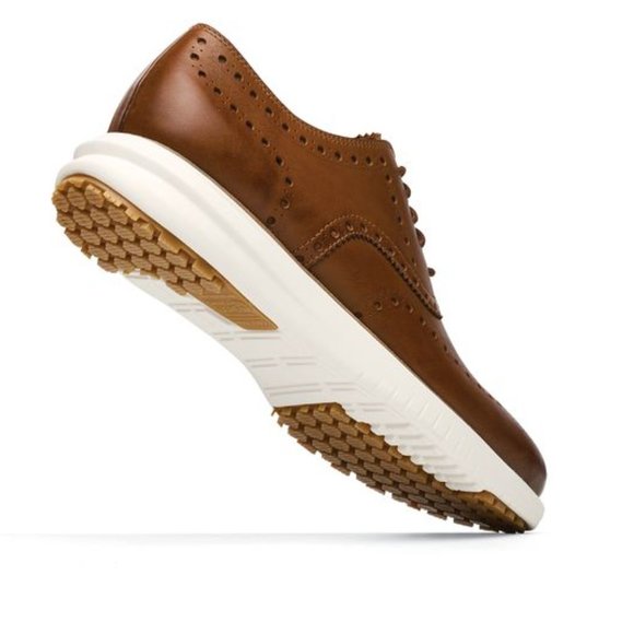 NWT Cole Haan Miles Leather Wingtip Oxford Tan Non-Slip Men’s Shoes - Picture 8 of 13